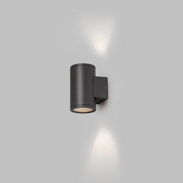 LED Vägglampa 2 Ljus Mörkgrå 2700K 2x6W IP54 - Faro