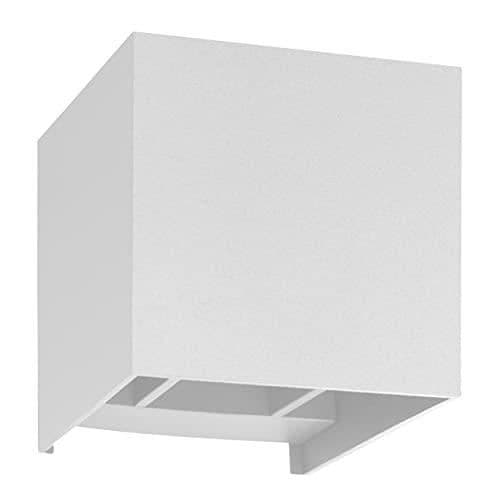 UPP &amp; NED VIT VÄGGLAMPA - JUSTERBAR LJUSBÄLLA LCD 5081