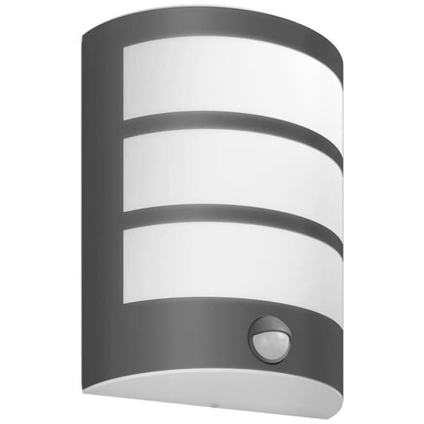 LED-vägglampa utomhus med rörelsedetektor Philips Python 8720169269194 Effekt: 3,8 W varmvit Antracit