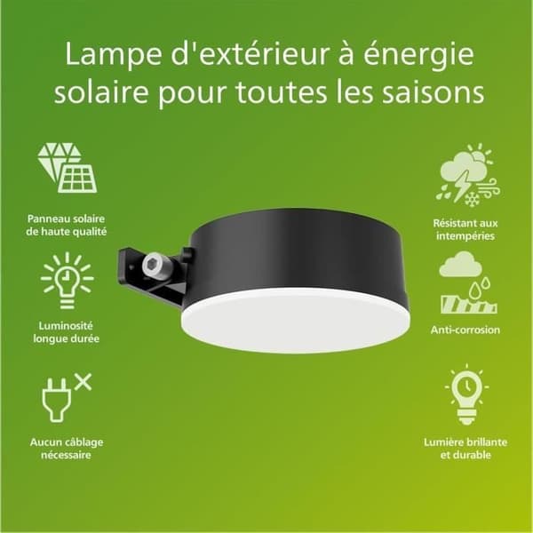 Solarlampa - Philips - Vynce - Varm vit - Svart - LED med rörelsedetektor