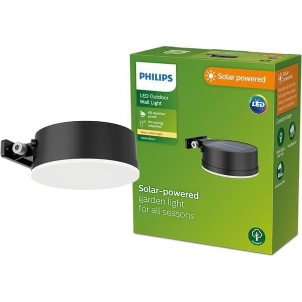 Solarlampa - Philips - Vynce - Varm vit - Svart - LED med rörelsedetektor