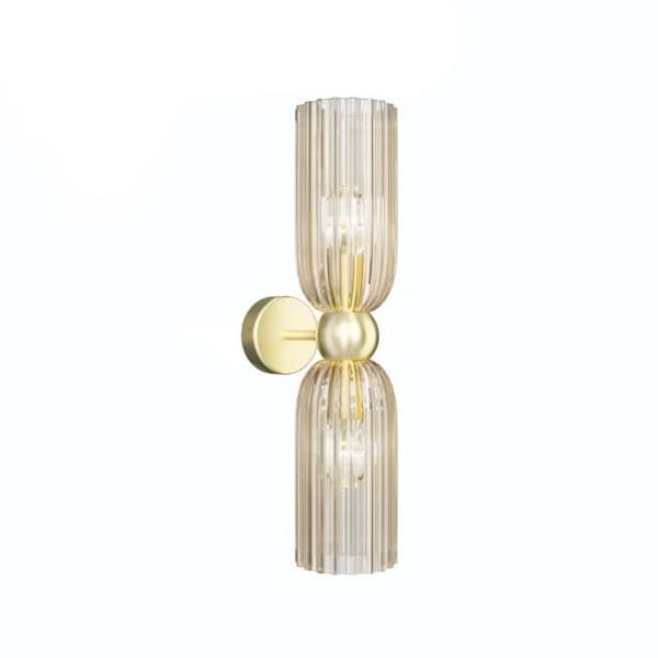 Maytoni Antic Modern 2-Light Up and Down Wall Light, Guld, Cognac Shade, E14