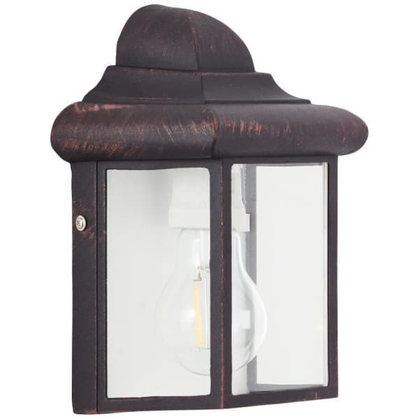 BRILLIANT - NEWPORT Ytterväggslampa - rostfärg - metall/glas E27 1x60W