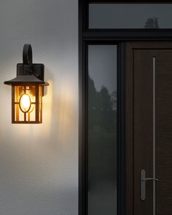 Utomhus Vägglampa Lampa Brun Sconce Metall Järn Aluminium Glas Matt Traditionell Design Patio Trädgård