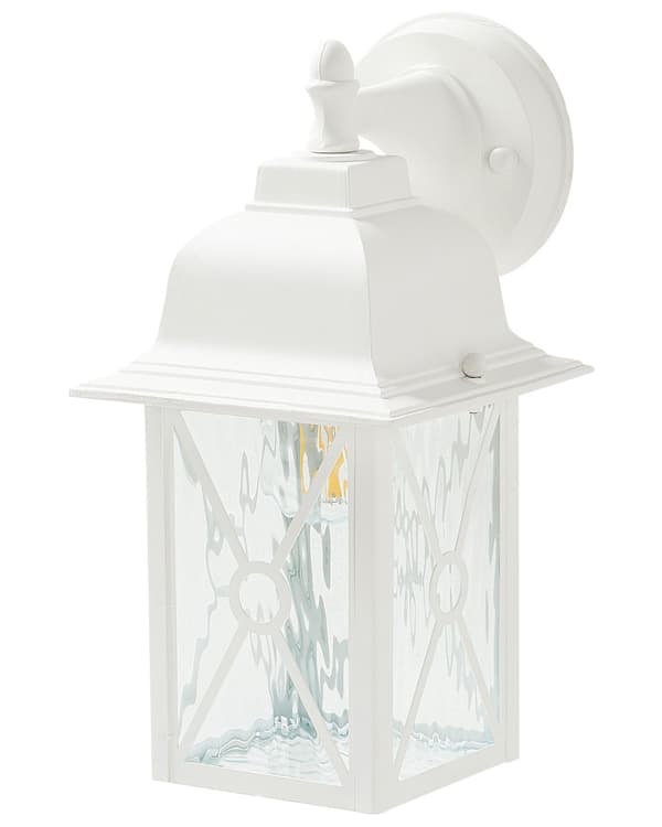 Utomhus vägglampa vit lampa lykta lampa metall järn aluminium glas matt traditionell design uteplats trädgård