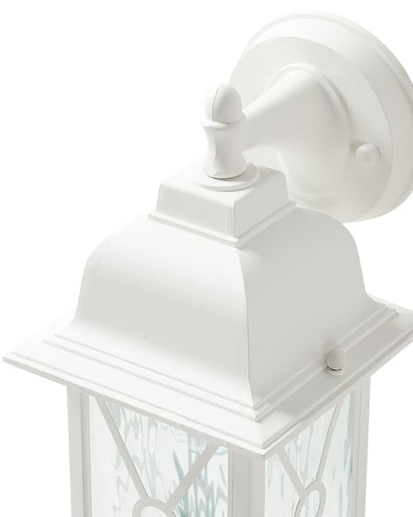 Utomhus vägglampa vit lampa lykta lampa metall järn aluminium glas matt traditionell design uteplats trädgård