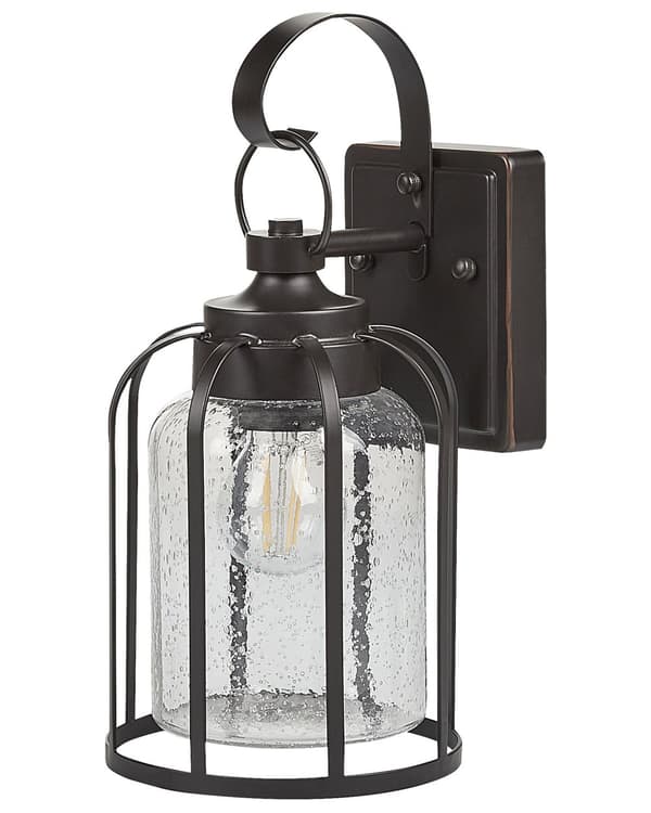 Vägglampa för Utomhusbruk Svart Järn Glas 36 cm Extern Retro Design Uteplats Veranda Trädgård