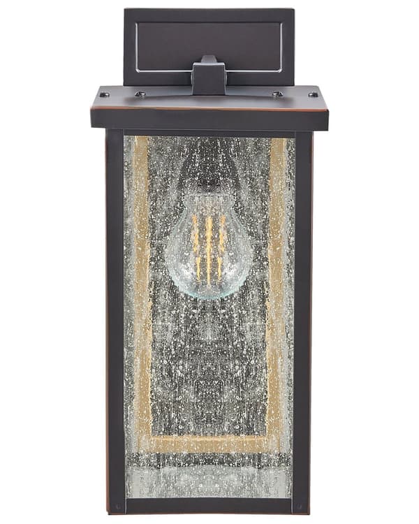 Vägglampa för Utomhusbruk Svart Järn Glas 37 cm med Rörelsesensor Extern Retrodesign
