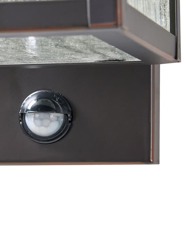Vägglampa för Utomhusbruk Svart Järn Glas 37 cm med Rörelsesensor Extern Retrodesign
