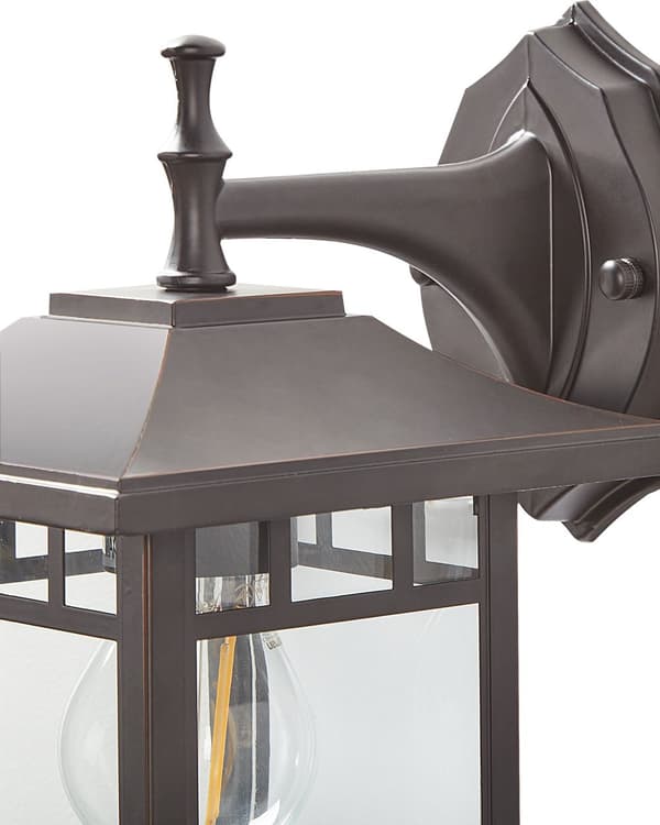 Vägglampa för Utomhusbruk Svart Järn Glas 28 cm Extern Retro Design