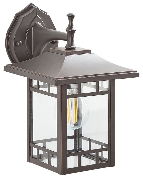 Vägglampa för Utomhusbruk Svart Järn Glas 28 cm Extern Retro Design