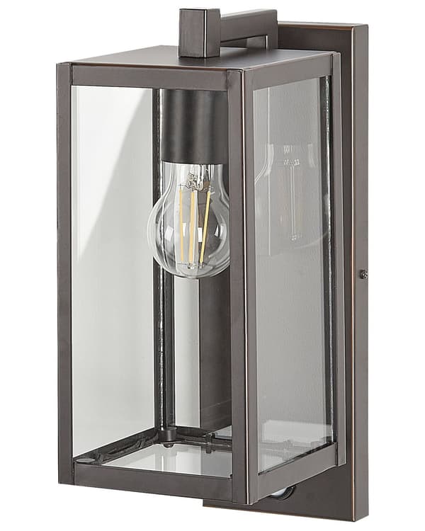 Vägglampa för Utomhusbruk Svart Järn Glas 33 cm med Rörelsesensor Extern Retro Design Trädgård Veranda Uteplats