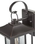 Miniatyrbild 7 av 9: Vägglampa för Utomhusbruk Svart Järn Glas 34 cm Extern Retro Design Trädgård Uteplats Veranda