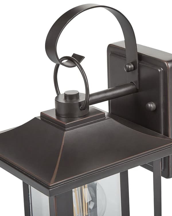 Vägglampa för Utomhusbruk Svart Järn Glas 34 cm Extern Retro Design Trädgård Uteplats Veranda