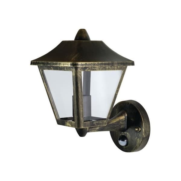 ENDURA CLASSIC TRADITION UP SENSOR Vägglampa utomhus Alu E27 - svart / guld Svart, Guld