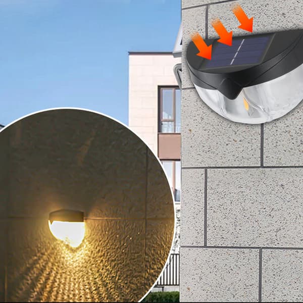 INF 2-pack trådlös staketlampa, 6 LED-vägglampa Warm Light