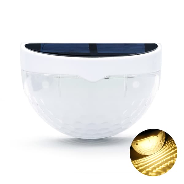 INF 4-pack solar gjerdelys, 6 LED utendørs vegglys Warm Light