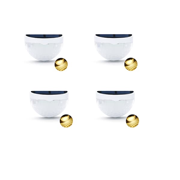 INF 4-pack solar gjerdelys, 6 LED utendørs vegglys Warm Light