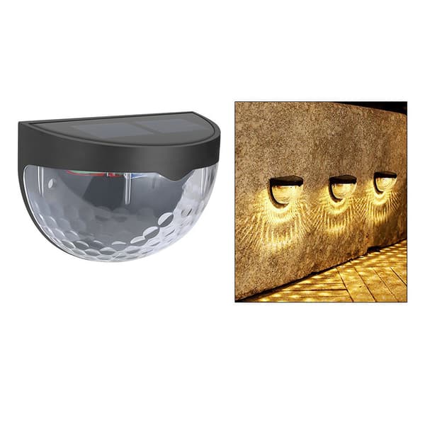 INF 6-pack solstängsellampor, varmvita LED utomhusvägglampor Svart