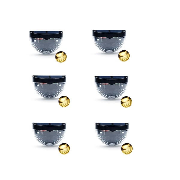 INF 6-pack solstängsellampor, varmvita LED utomhusvägglampor Svart
