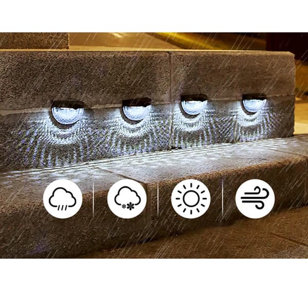 INF 4-pak solar hegnslys, 6 LED udendørs væglamper White light