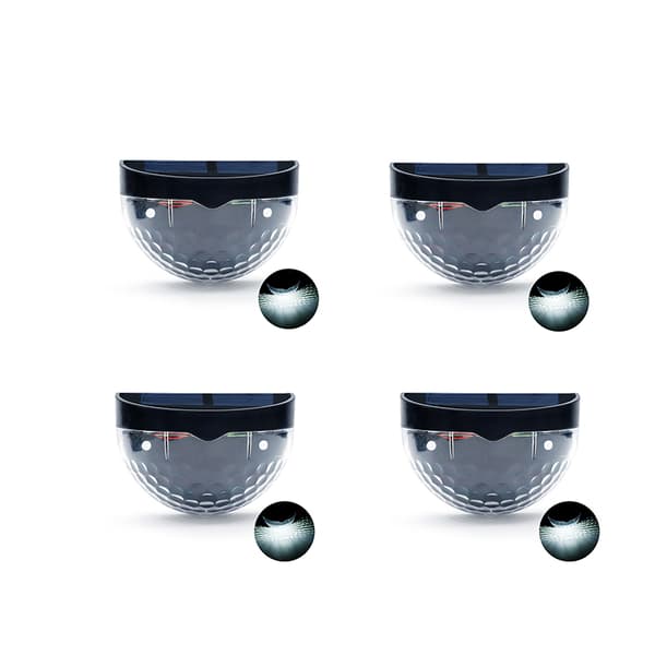 INF 4-pak solar hegnslys, 6 LED udendørs væglamper White light