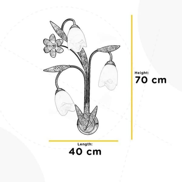 Vägglampor - Onli - SONIA - Blomdesign - Glaslampkåpa - 3x E14