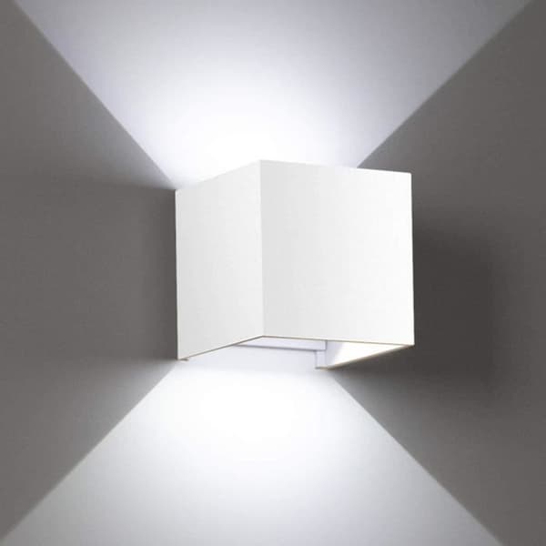12W LED Vägglampa 3000K Vattentät IP65 Justerbar Utomhusvägglampa - Vit