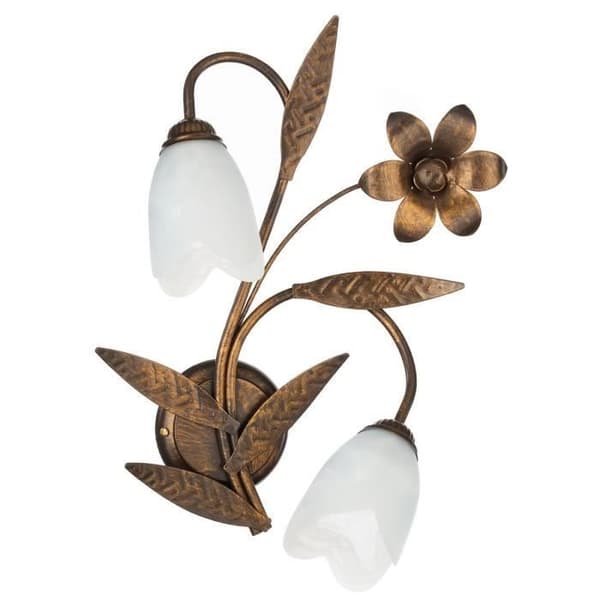 Vägglampa - Onli - SONIA - Blomdesign - Glasskärm - 2x E14