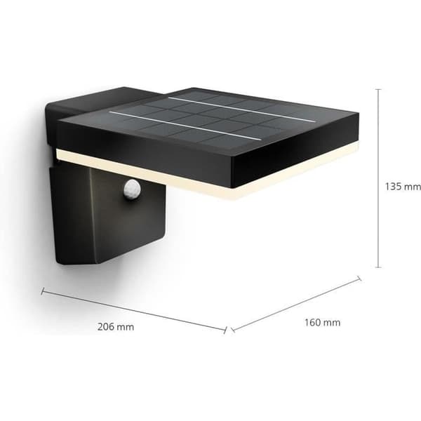 Utomhus solarlampa - Philips - Zonal - Rörelsedetektor - 1,3 W - Varm svart