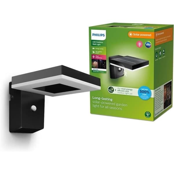 Utomhus solarlampa - Philips - Zonal - Rörelsedetektor - 1,3 W - Varm svart Svart