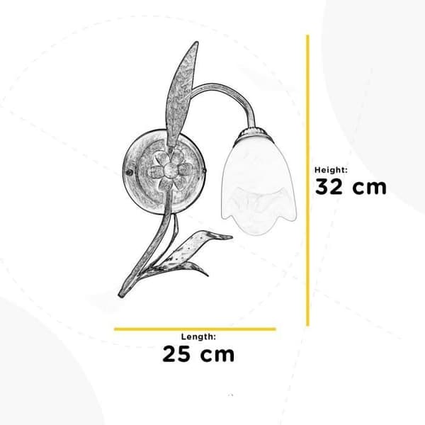 Vägglampa - Onli - SONIA - Blomdesign - Glaskupa - E14 - Samtida