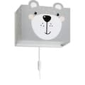 Miniatyrbild 1 av 4: Dalber - Vägglampa för barn - Little Teddy - Björnmotiv, L 13 cm, H 22,5 cm, Grå