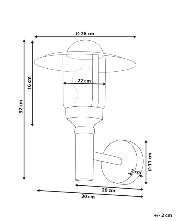 Vägglampa Utomhus Lampa Svart Lampett Metall Aluminium Glas Matt Modern Design Trädgård