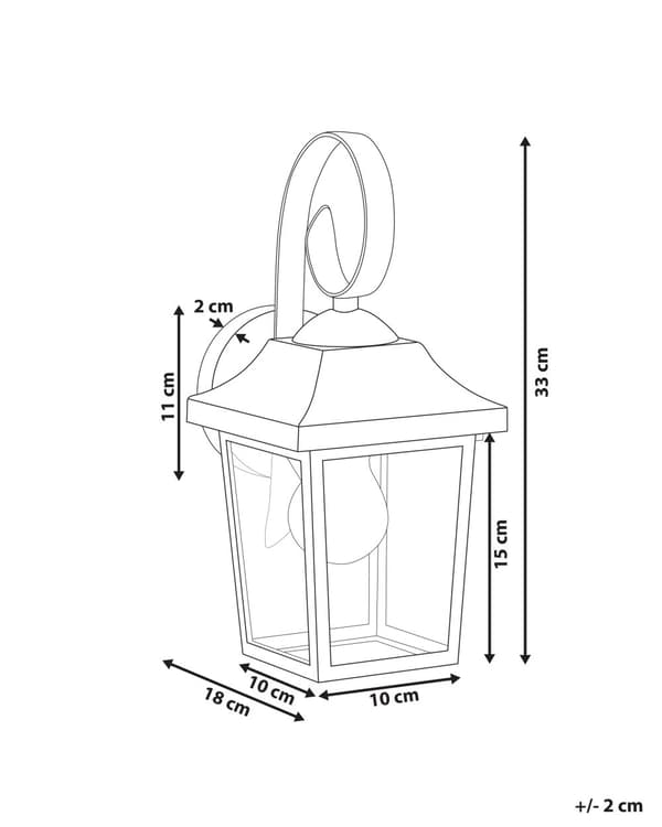 Vägglampa Utomhus Lampa Svart Sconce Metall Järn Glas Matt Klassisk Design Uteplats Trädgård