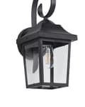 Miniatyrbild 5 av 7: Vägglampa Utomhus Lampa Svart Sconce Metall Järn Glas Matt Klassisk Design Uteplats Trädgård