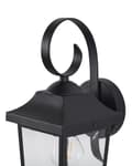 Miniatyrbild 6 av 7: Vägglampa Utomhus Lampa Svart Sconce Metall Järn Glas Matt Klassisk Design Uteplats Trädgård