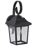 Miniatyrbild 1 av 7: Vägglampa Utomhus Lampa Svart Sconce Metall Järn Glas Matt Klassisk Design Uteplats Trädgård