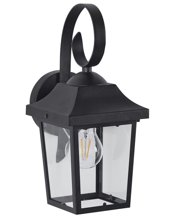 Vägglampa Utomhus Lampa Svart Sconce Metall Järn Glas Matt Klassisk Design Uteplats Trädgård