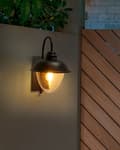Miniatyrbild 2 av 7: Vägglampa Utomhus Lampa Svart Lampett Metall Järn Glas Matt Modern Design Trädgård