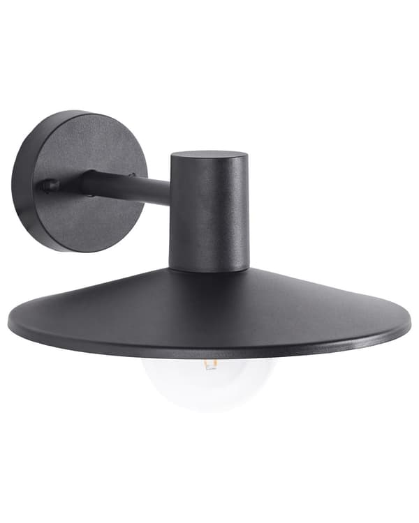 Udendørslampe Sort Metal 30 x 20 cm Væglampe til Udendørs Vintage Design Dør Lampe