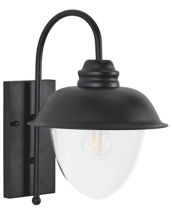 Udendørslampe Sort Metal 36 x 42 cm Væglampe til Udendørs Vintage Design Dør Lampe