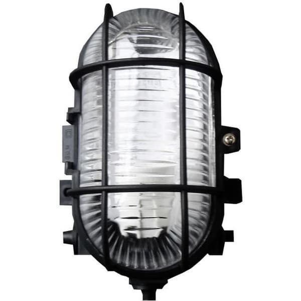 Ovalt hyttventil - ELEXITY - IP44 - Svart - 60W - Exteriör
