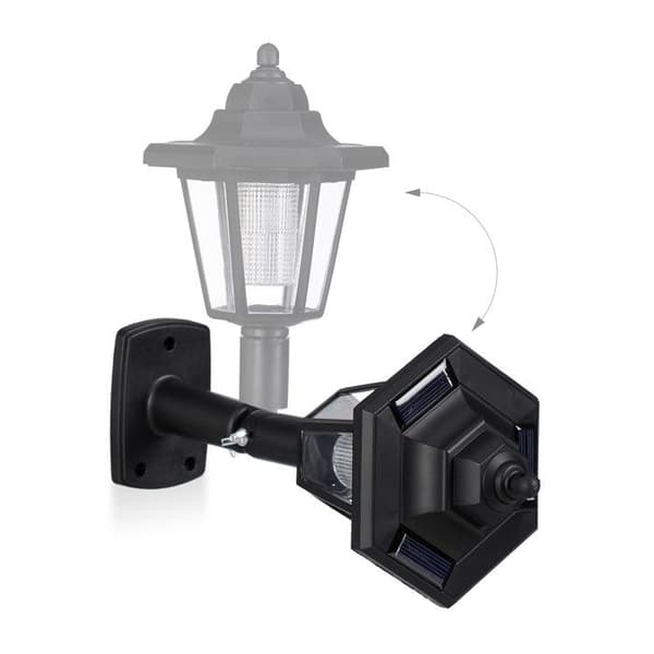 Relaxdays Solar LED-vägglampa, set med 2, Vintage Solar Wall Light, Trädgård, Solar Lantern, Vattentät, Svart