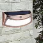 Solvägglampa-5 LED-ljus solenergi-Utomhusarmatur PR trädgårdar, terrasser, stigar, trappor-Varmvit OK32