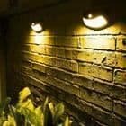Solvägglampa-5 LED-ljus solenergi-Utomhusarmatur PR trädgårdar, terrasser, stigar, trappor-Varmvit OK32