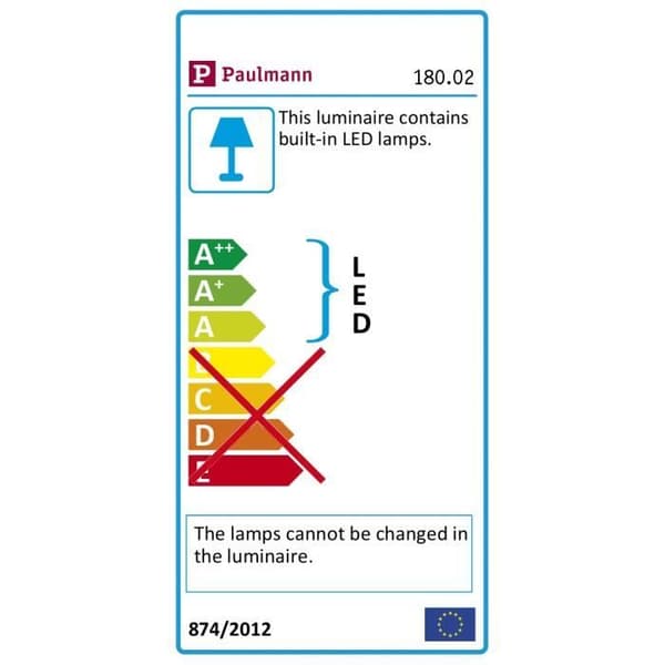 Paulmann 18002 Väggmonterad LED-lampa Cybo kvadratisk 2x3 W grå 100x100mm