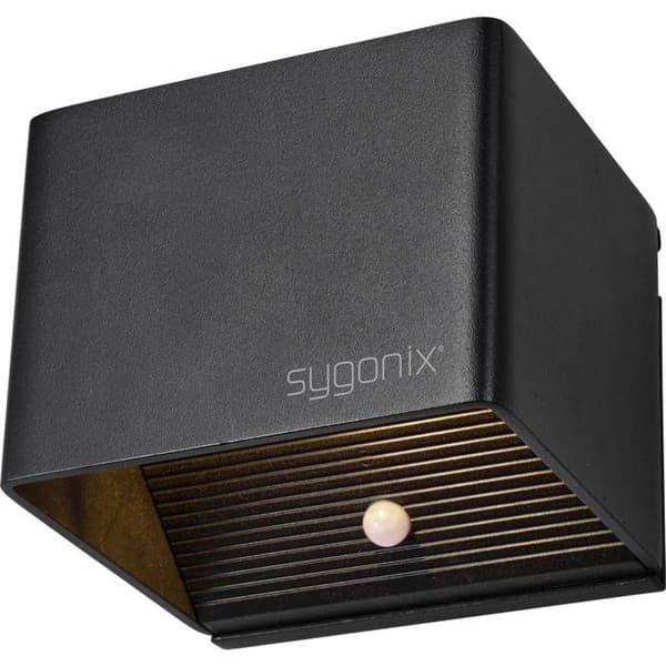 Sygonix SY-6053268 LED vägglampa med LED rörelsesensor Integrerad LED 2 W svart