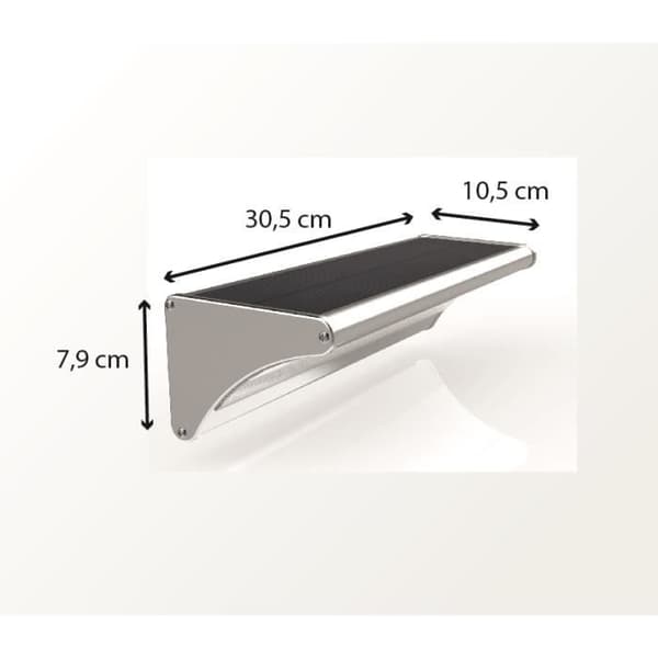 Solarlampa med rörelsedetektor IP65 (1100Lm 4000K A++) Grå - Voltman