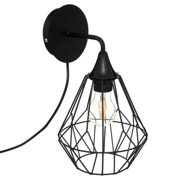 Vägglampa i svart metall Flave Atmosphera - Svart - för inomhusbruk Svart